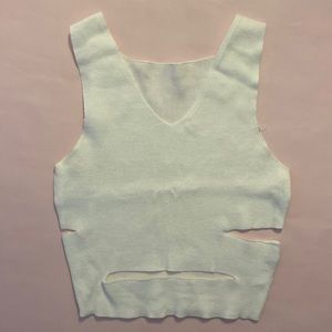 White cutout crop top in medium
